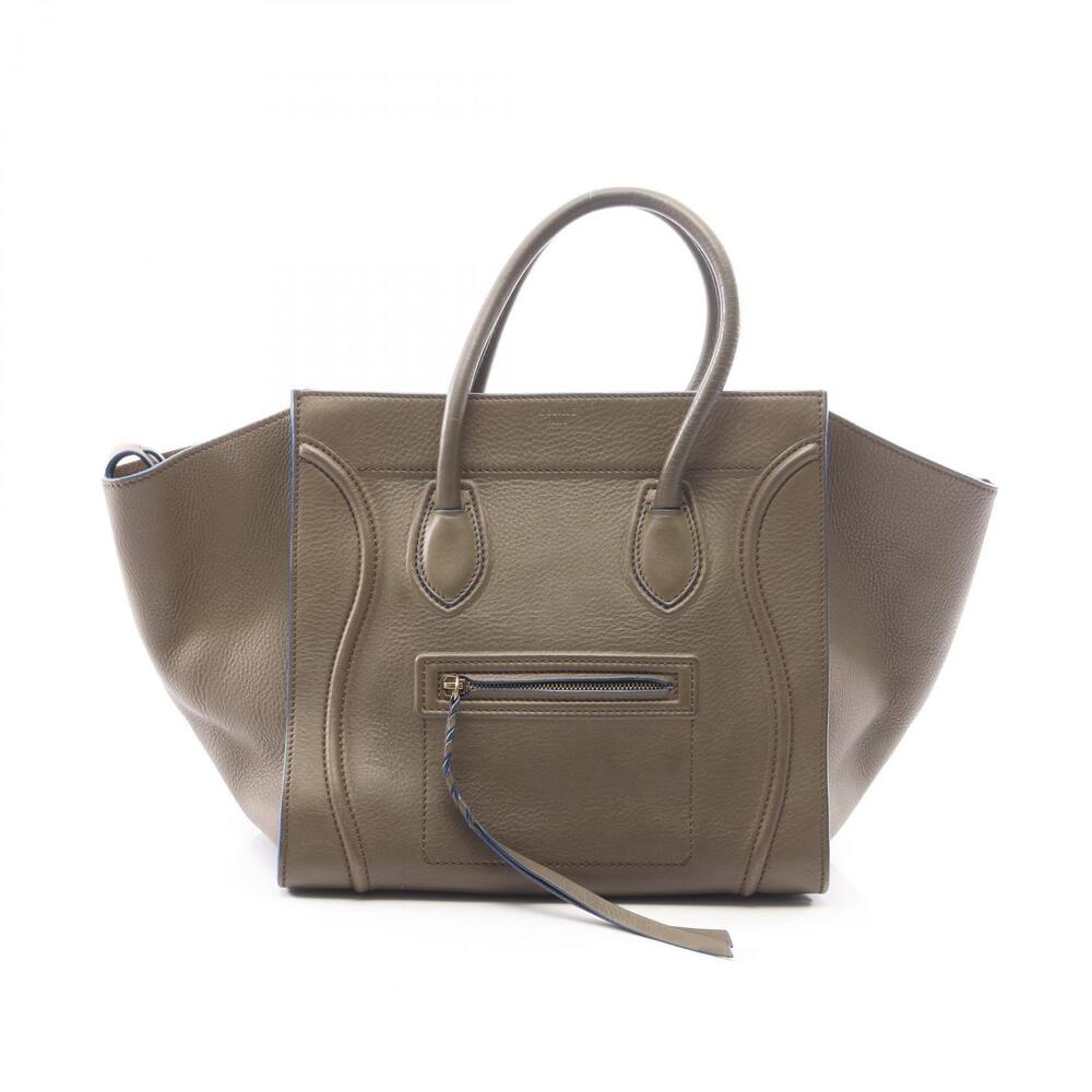 Celine Luggage Phantom Tote Bag Leather Khaki Green